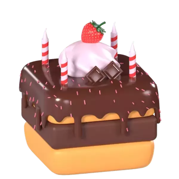 Birthday Layer Cake 3D Graphic