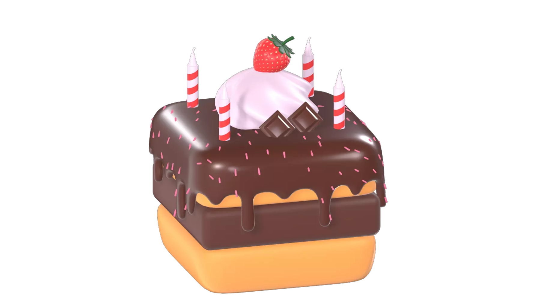 Birthday Layer Cake 3D Graphic