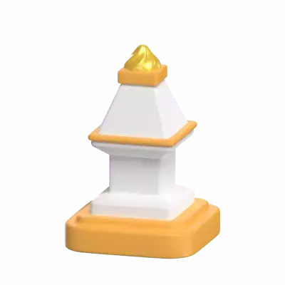 Modelo de icono 3D del monumento a Jogja 3D Graphic