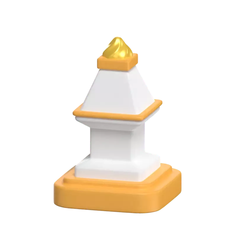 Modelo de icono 3D del monumento a Jogja