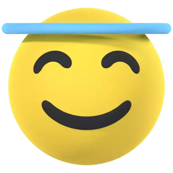 Smiling Halo Face 3D Graphic