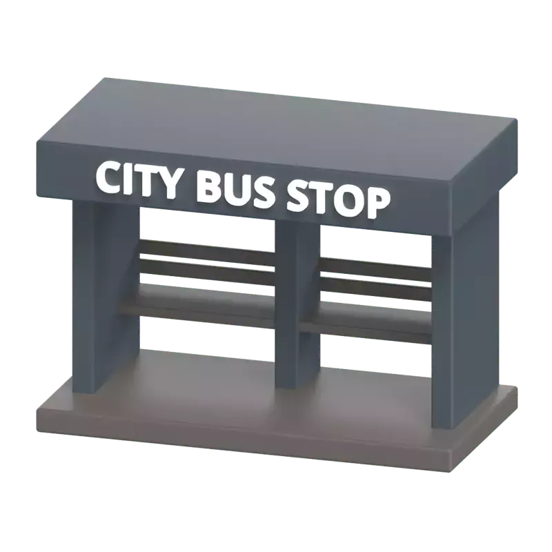 Ponto de ônibus 3D Graphic