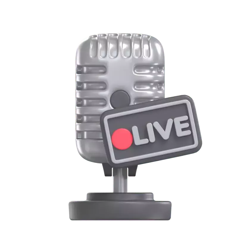 Live Podcast 3D Graphic