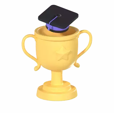 Graduation Trophy 3D Graphic