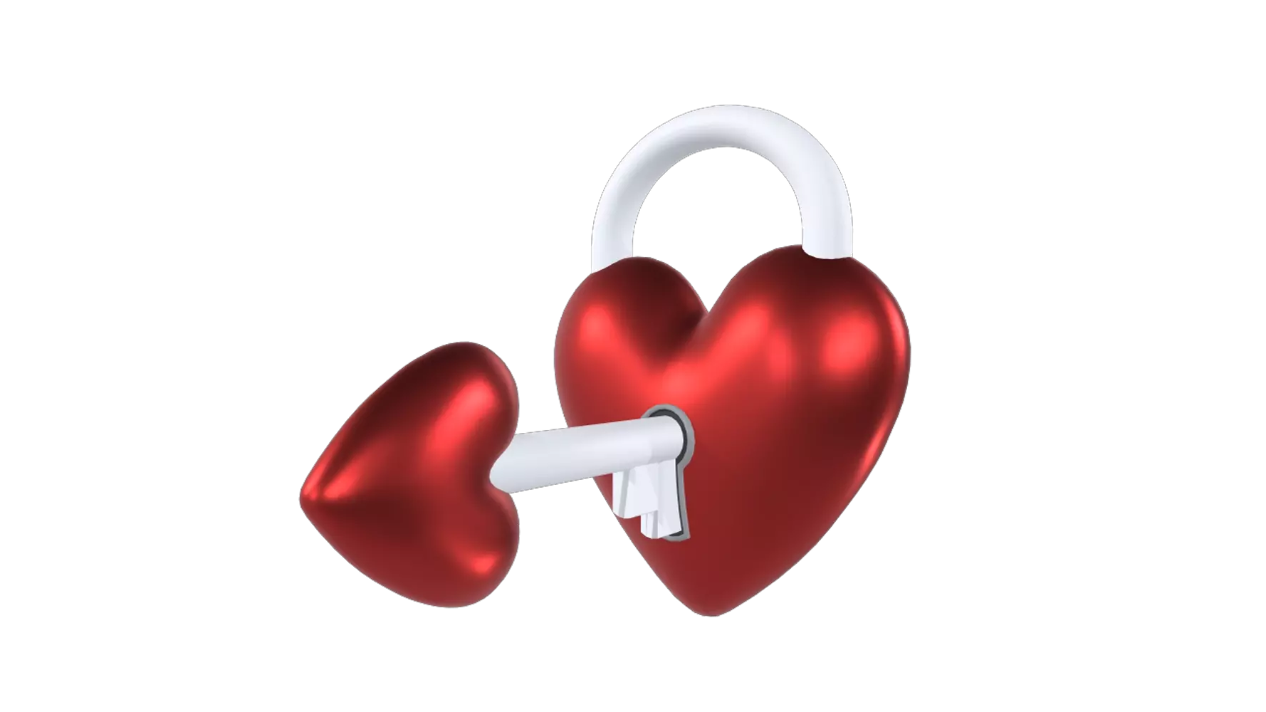 Heart Padlock 3D Graphic