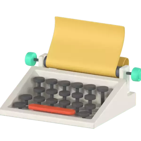 Old Typewriter 3D Graphic