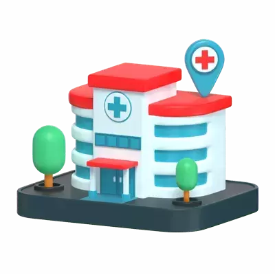Hospital Location 3D Illustration