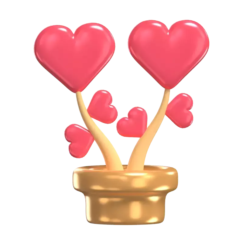 3D Grow Love Modelo conceitual Florescendo Afeto 3D Graphic