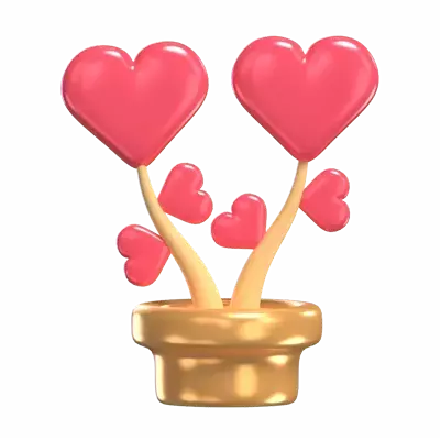 3D Grow Love Conceptual Model Blooming Affection 3D Graphic