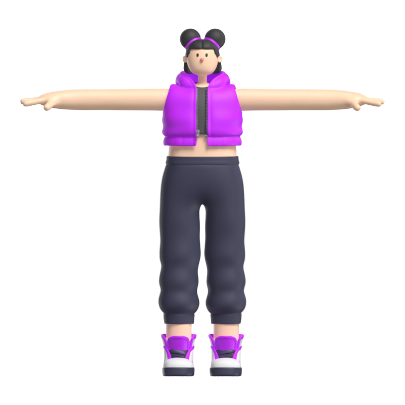 Woman With Virtual Reality Glasses 3D Character 3D Graphic