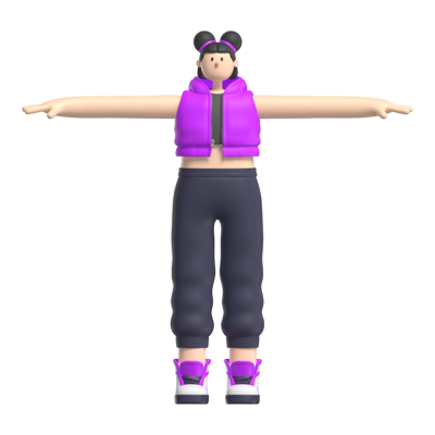 Woman With Virtual Reality Glasses 3D Character 3D Graphic