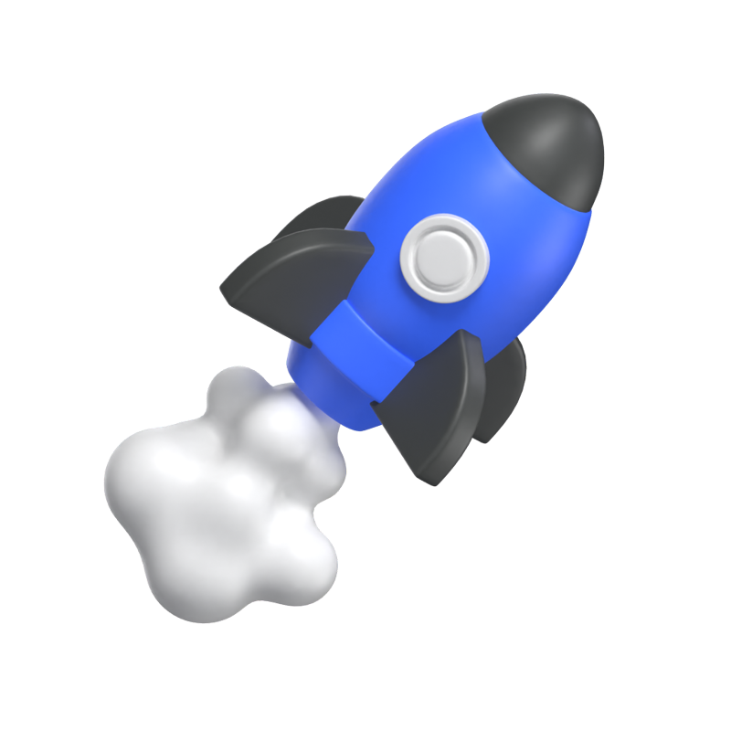 Launch Rocket 3D Icon Model 3D Graphic