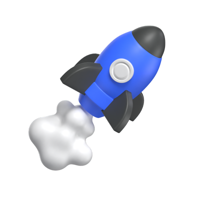 Launch Rocket 3D Icon Model 3D Graphic