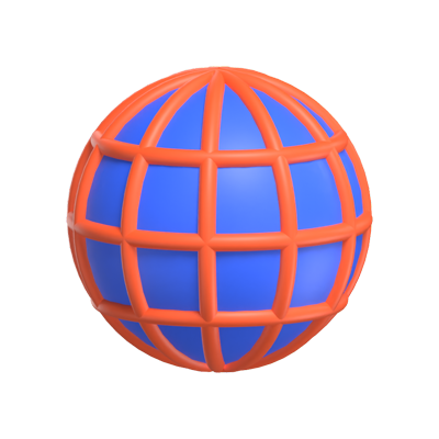 3D Online Icon Illustrated With Globe 3D Graphic