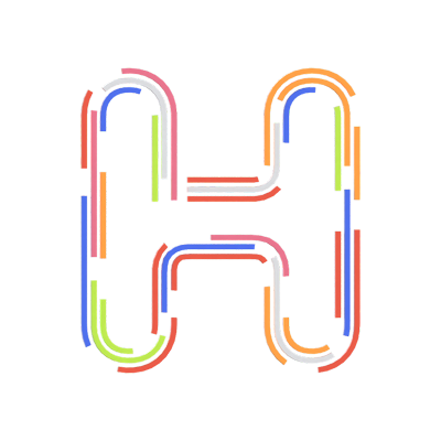 h letter 3d shape stripe text 3D Graphic