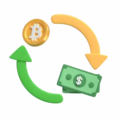 Bitcoin Exchange 3D Illustration