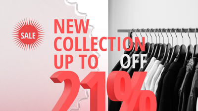 Marketing Collection Sale Post New Collection Sale Up With Big Red 3D Text 3D Template