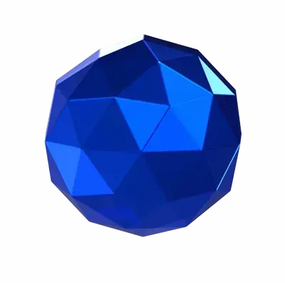 Round 3D Diamond Flat Back