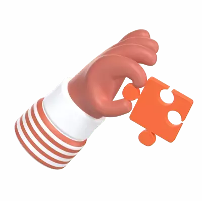 Hand Hold Puzzle 3D Graphic