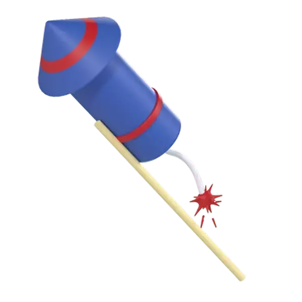 Fireworks Rocket 3D Graphic