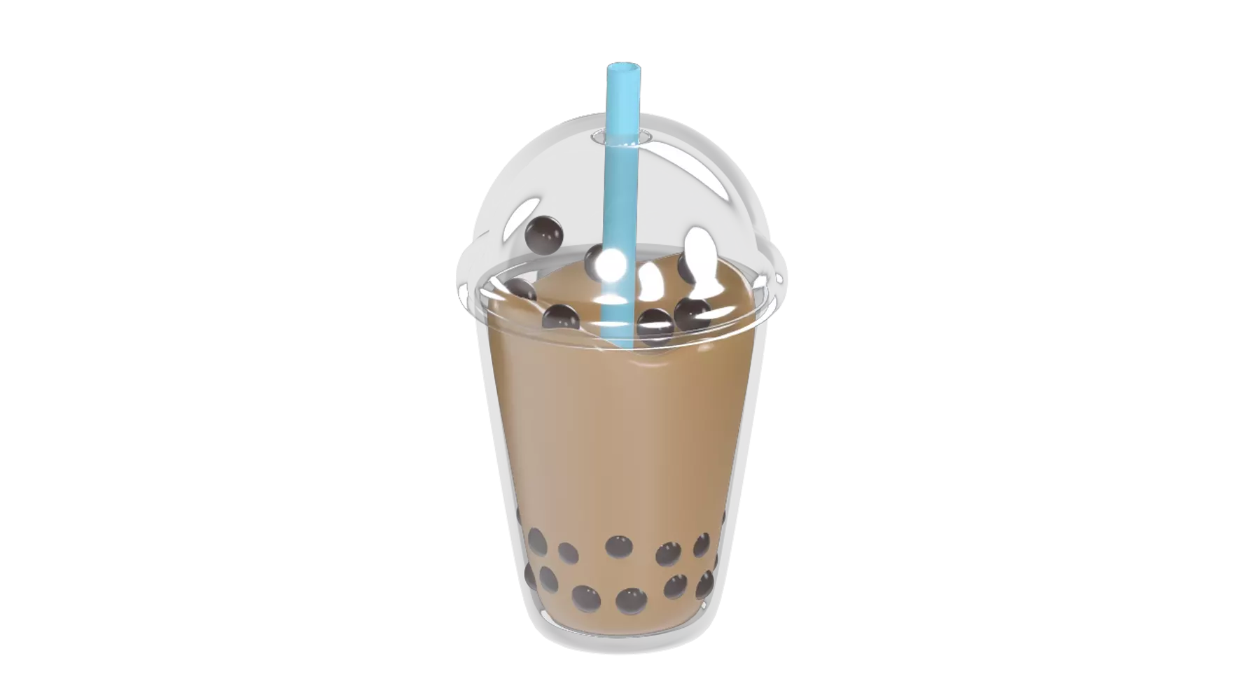 Brown Sugar Bubble Tea 3D Graphic