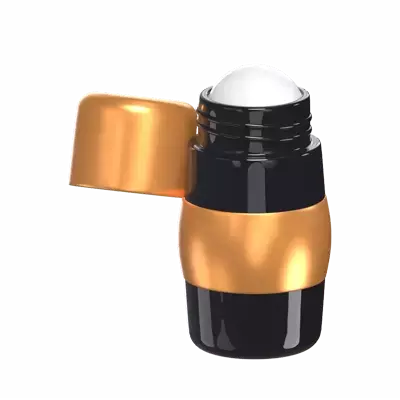 3D Ball Deodorant With Golden Cap And Label 3D Graphic