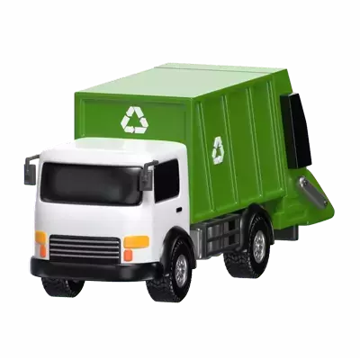 3D Garbage Truck Model Efficient Waste Collection 3D Graphic