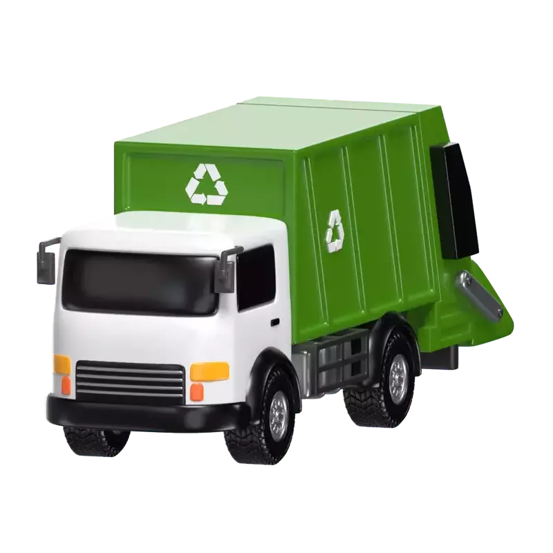 3D Garbage Truck Model Efficient Waste Collection 3D Graphic