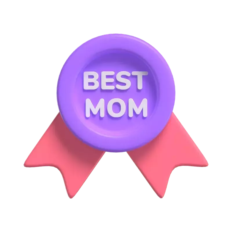 3D Best Mom Badge For Mother's Day Celebration 3D Graphic