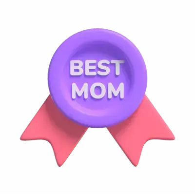 3D Best Mom Badge For Mother's Day Celebration 3D Graphic