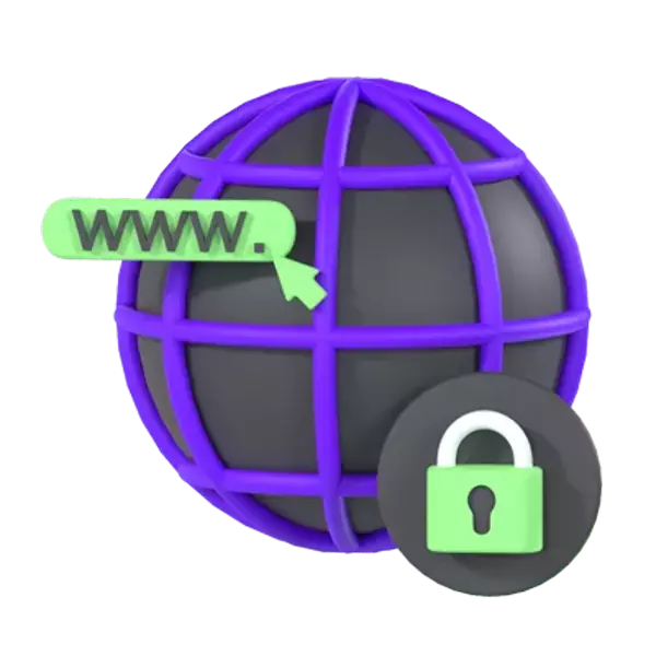 Website Security 3D Graphic