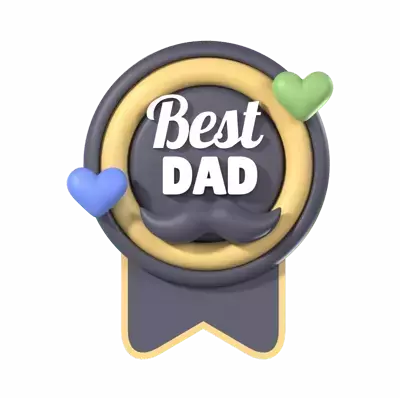 Best Dad Badge 3D Graphic