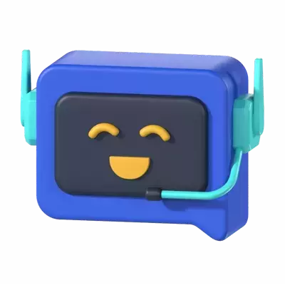 Happy Chatbot 3D Graphic