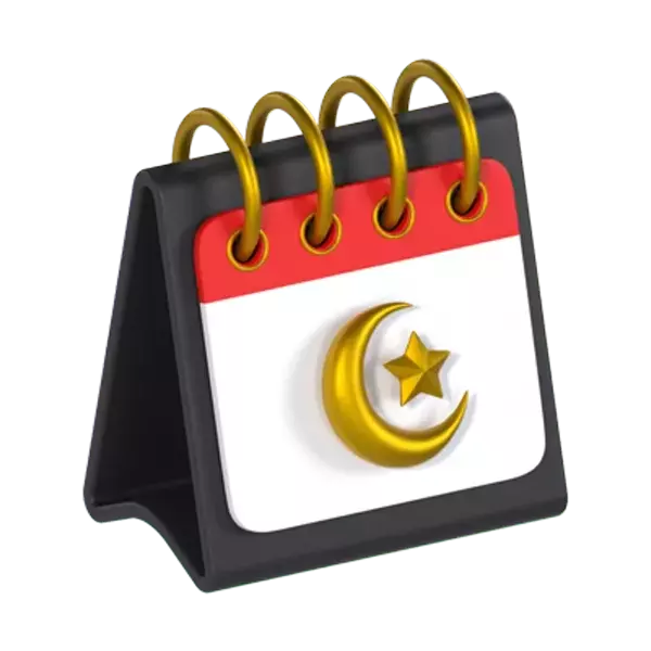 Islamic Calendar 3D Graphic
