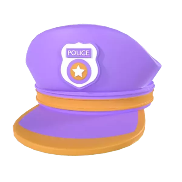 Police Cap 3D Graphic