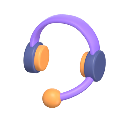 3D Headphones Model With A Microphone Attached 3D Graphic