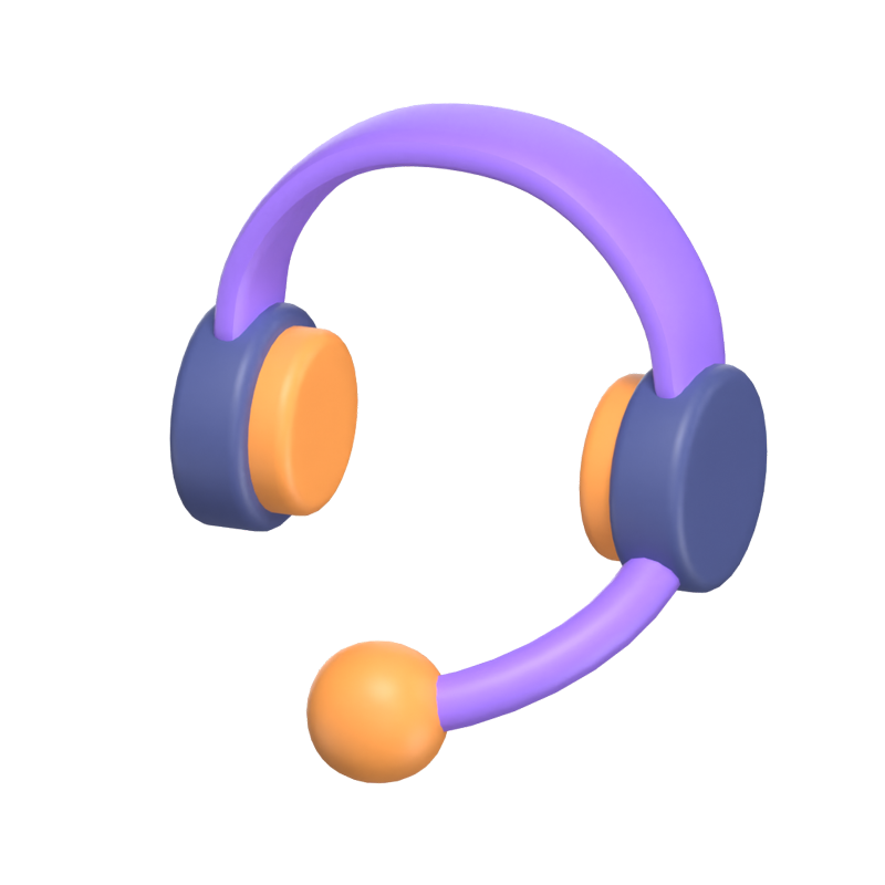 3D Headphones Model With A Microphone Attached 3D Graphic