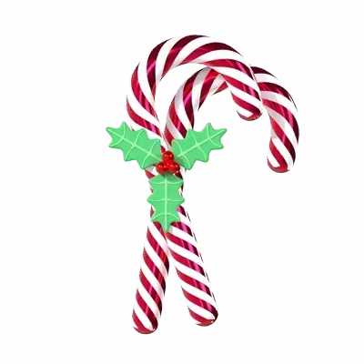 Chirstmas Candy Cane 3D Graphic