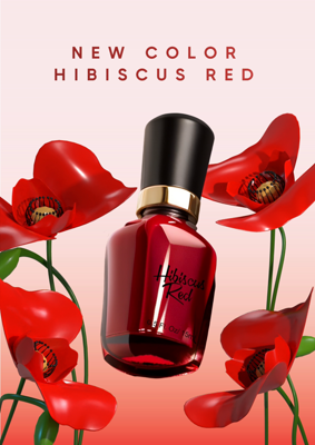 Flower Podium Hibiscus Red Nail Polish Cosmetics Templates Red Elegant Gold 3D Template