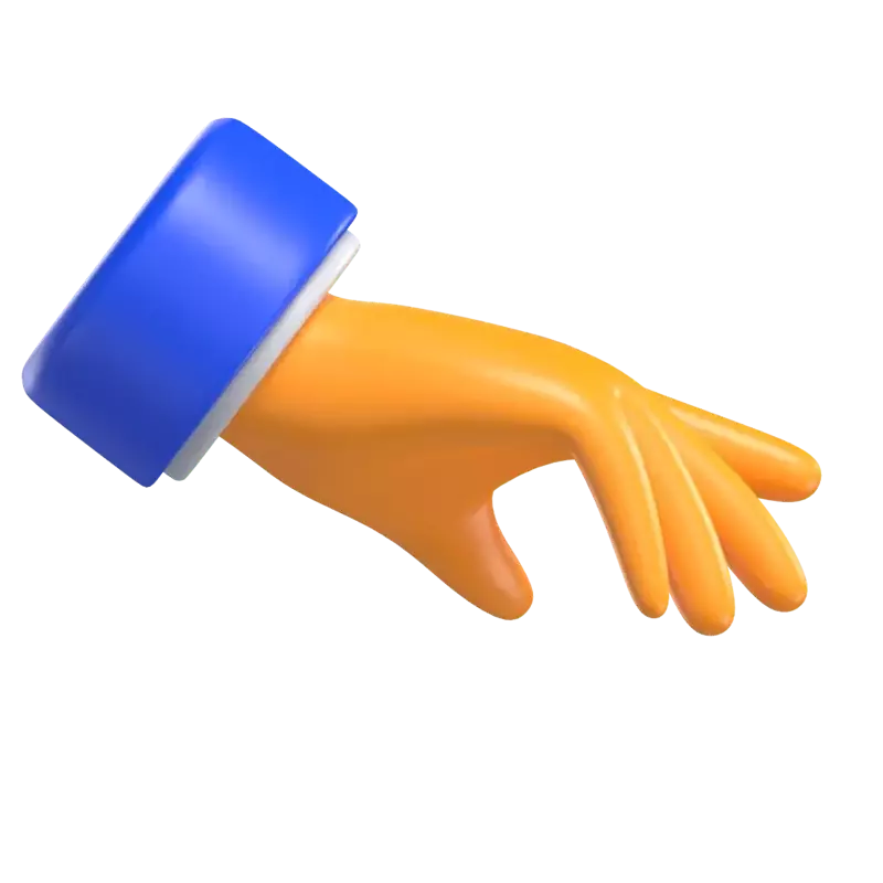 Palm Down Hand 3D Graphic