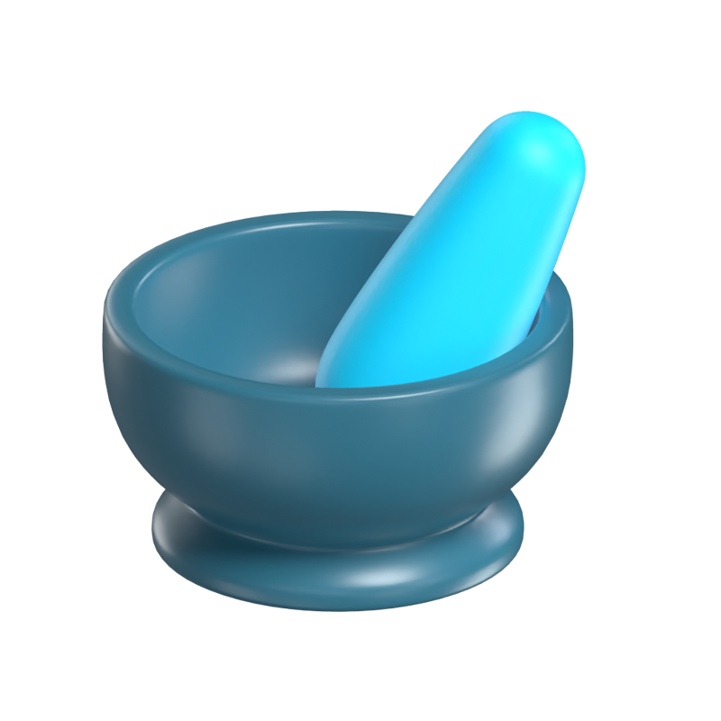 Mortar And Pestle 3D Icon Model For Science 3D Graphic