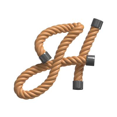 H  Letter 3D Shape Rope Text 3D Graphic