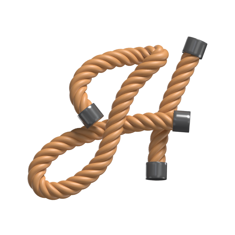 H Letter 3D Shape Rope Text