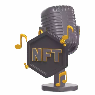 NFT Audio 3D Graphic