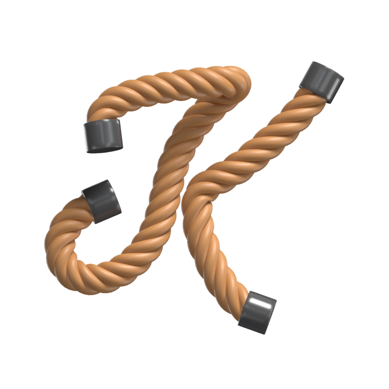 K  Letter 3D Shape Rope Text 3D Graphic