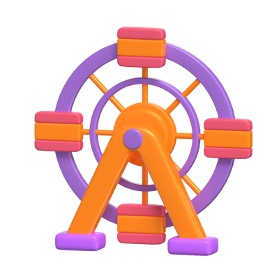 Ferris Wheel For Carnival 3D Icon 3D Graphic