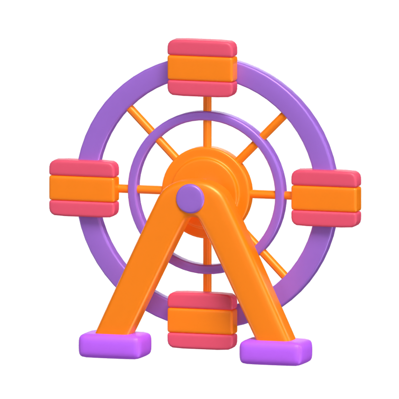 Ferris Wheel For Carnival 3D Icon