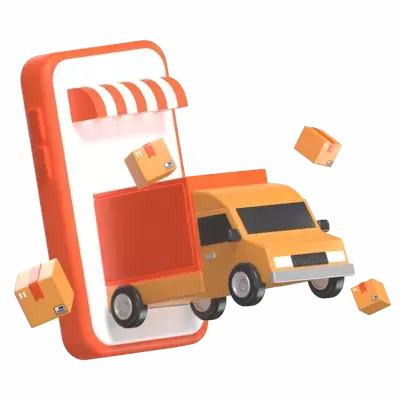 Online Delivery 3D Illustration