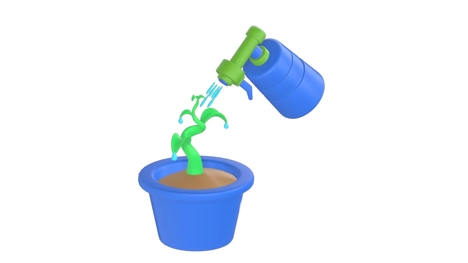 Spraying Water 3D Graphic