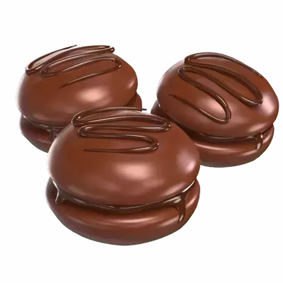 Choco Macaroons 3D Graphic